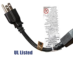 ZADA36PQ-Y-P2 Power Cord Extension & Splitter, NEMA 5-15P to NEMA 5-15R x 2, 13A, 125V (Black)