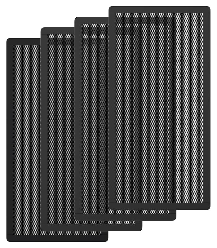 MoKo 400x300mm DIY PC Case Dust Mesh Filter, [2 Pack] PVC Dustproof Magnetic Dust Filter Cover, PC Mesh Grill with Magnetic Frame Strip Computer Cooler Fan Dust Filter for Computer PC Case, Black