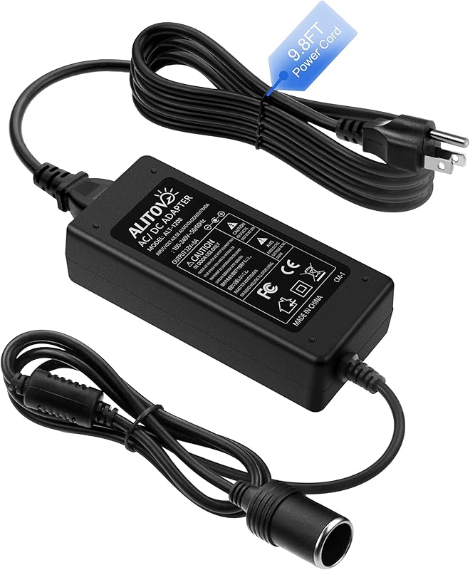 ALITOVE AC to DC Converter 110V to 12V 8A, 120V to 12V Power Supply Cigarette Lighter Adapter to Wall Plug AC to DC Adapter for Small Car Vacuum Air Pump Cooler Massager and Other Devices Under 96W