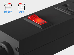 Power Strip with 6AC Outlets 6 Ft UL 14AWG Cord Straight Plug,Metal Wall Mount Heavy Duty Power Strip with Switch for Commercial,Industrial,School and Home,15A/125V/1875W,Black(6FT)