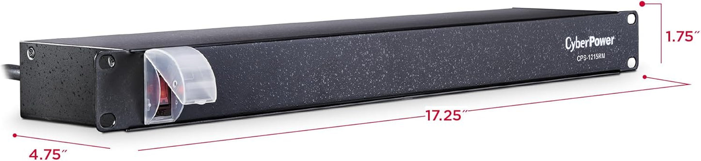 CyberPower CPS1215RM Basic PDU, 100-125V/15A, 10 Outlets, 15ft Power Cord, 1U Rackmount