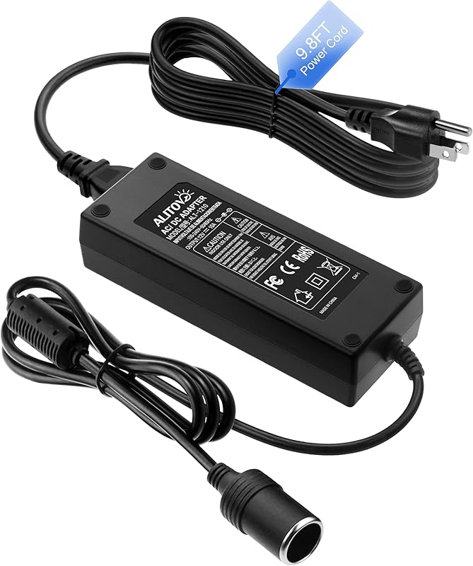 ALITOVE AC to DC Converter 110V to 12V 10A 120W Power Supply Car Cigarette Lighter Adapter to Wall Plug AC to DC Adapter for Car Vacuum Cleaner Inflator Refrigerator Cooler and Other Car Devices