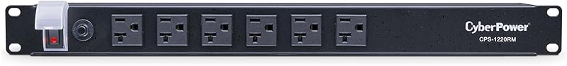CyberPower CPS1215RM Basic PDU, 100-125V/15A, 10 Outlets, 15ft Power Cord, 1U Rackmount