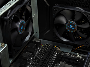 Kingwin 120mm Silent Fan for PC Cases, CPU Coolers, Mining Rigs – Quiet Computer Cooling Fan with Long Life Sleeve Bearing, High Airflow Ventilation – Black CF-012LB