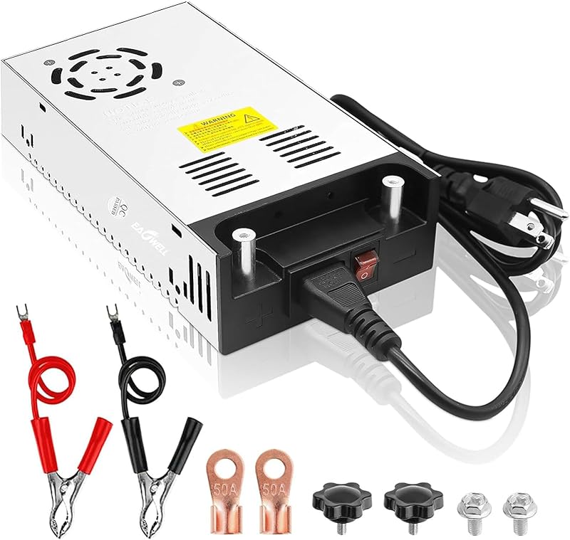 AC to DC Converter 12V Power Supply, Universal SMPS 120V AC to 12V 50A 600W DC Converter Power Supply Transformer Driver Adapter for RV,Pump,LED Strip, LCD Monitor