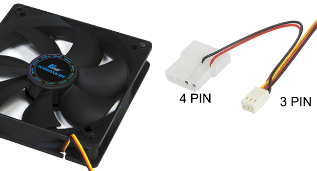 Kingwin 120mm Silent Fan for PC Cases, CPU Coolers, Mining Rigs – Quiet Computer Cooling Fan with Long Life Sleeve Bearing, High Airflow Ventilation – Black CF-012LB