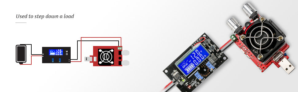 DROK DC Buck Converter Adjustable Voltage Regulator 12V 6V-32V to 1.5-32V 5A, LCD Screen Step Down Converter with USB Port and Protective Case