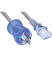 North American Power Cord Extension, NEMA 5-15P to C19, 6', 14 AWG, 15A, 125V (ZWACPFAC-06)