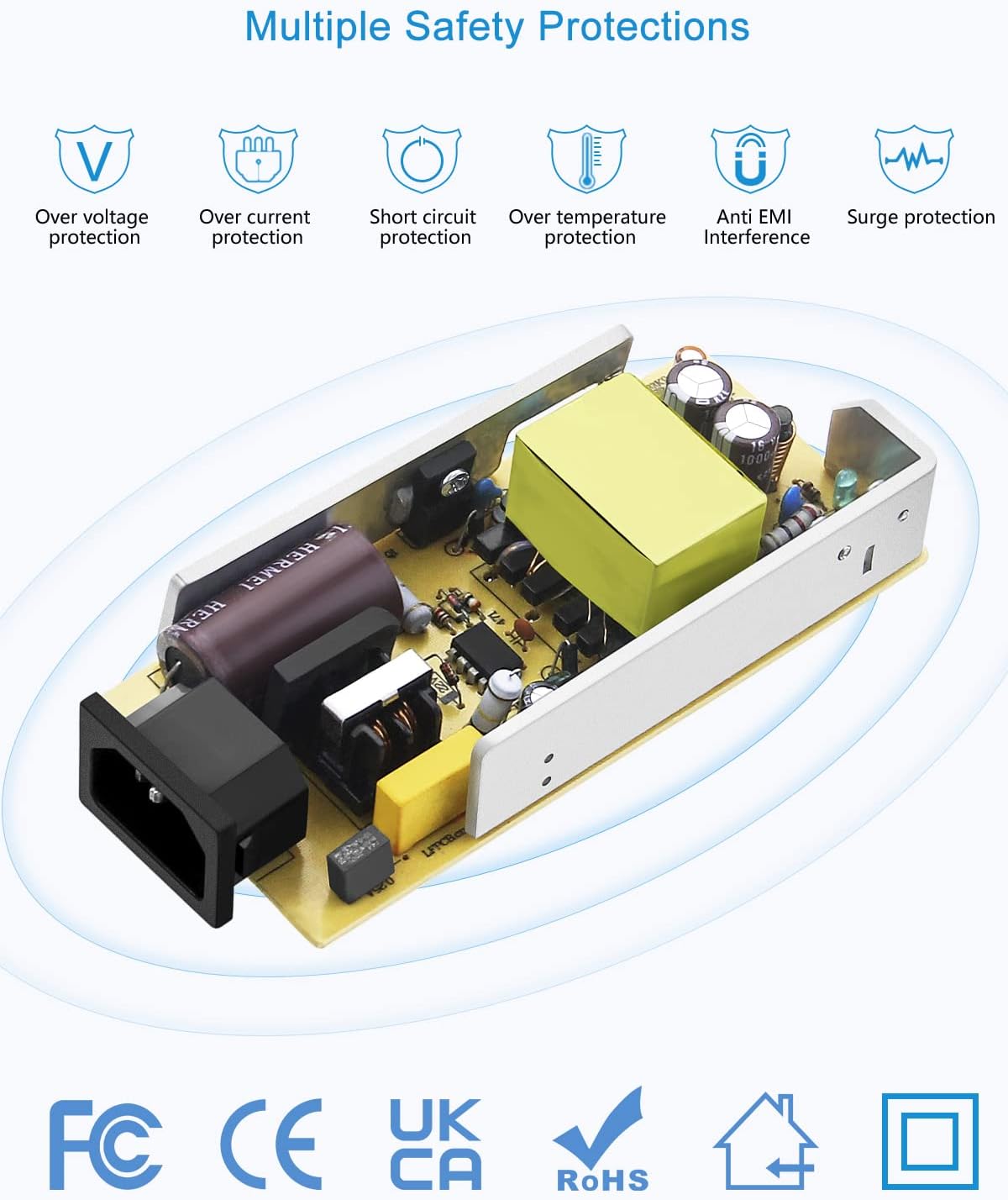 ALITOVE AC to DC Converter 110V to 12V 8A, 120V to 12V Power Supply Cigarette Lighter Adapter to Wall Plug AC to DC Adapter for Small Car Vacuum Air Pump Cooler Massager and Other Devices Under 96W