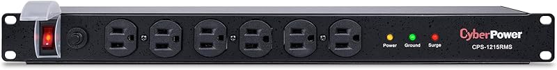 CyberPower CPS1215RM Basic PDU, 100-125V/15A, 10 Outlets, 15ft Power Cord, 1U Rackmount