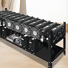 Wathai 4 x 120mm GPU Mining Rigs Server Racks Fan with 100V - 240V AC Power Variable Speed Control, Big Airflow for DIY Cooling and Ventilation AV Cabinets, TVs Routers. Audio Amplifier, Refrigerator