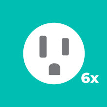 KMC 6-Outlet Surge Protector Power Strip 10-Pack, 735 Joules, Overload Protection, 2-Foot Cord