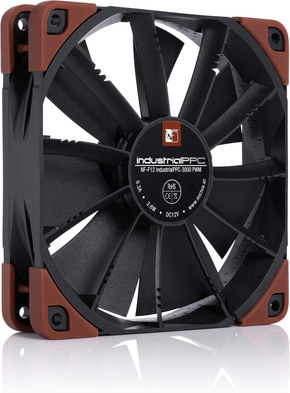 Noctua NF-F12 iPPC 3000 PWM, Heavy Duty Cooling Fan, 4-Pin, 3000 RPM (120mm, Black)