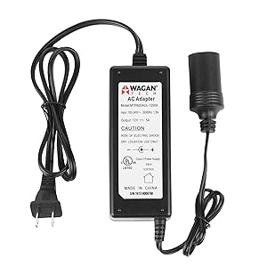Wagan EL9903 AC to DC Power Adapter 5A 60W Power Converter 110V AC to 12V DC Cigarette Lighter Socket Adapter for 12V Car portable Fridge ETL listed