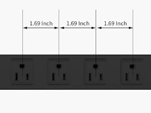 Power Strip with 6AC Outlets 6 Ft UL 14AWG Cord Straight Plug,Metal Wall Mount Heavy Duty Power Strip with Switch for Commercial,Industrial,School and Home,15A/125V/1875W,Black(6FT)