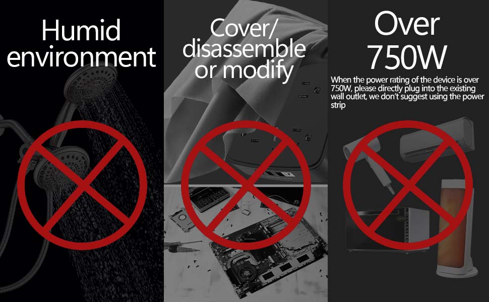 6 Ft Surge Protector Power Strip - 8 Widely Outlets with 4 USB Ports, 3 Side Outlet Extender with 6 Feet Extension Cord, Flat Plug, Wall Mount, Desk USB Charging Station, ETL,White