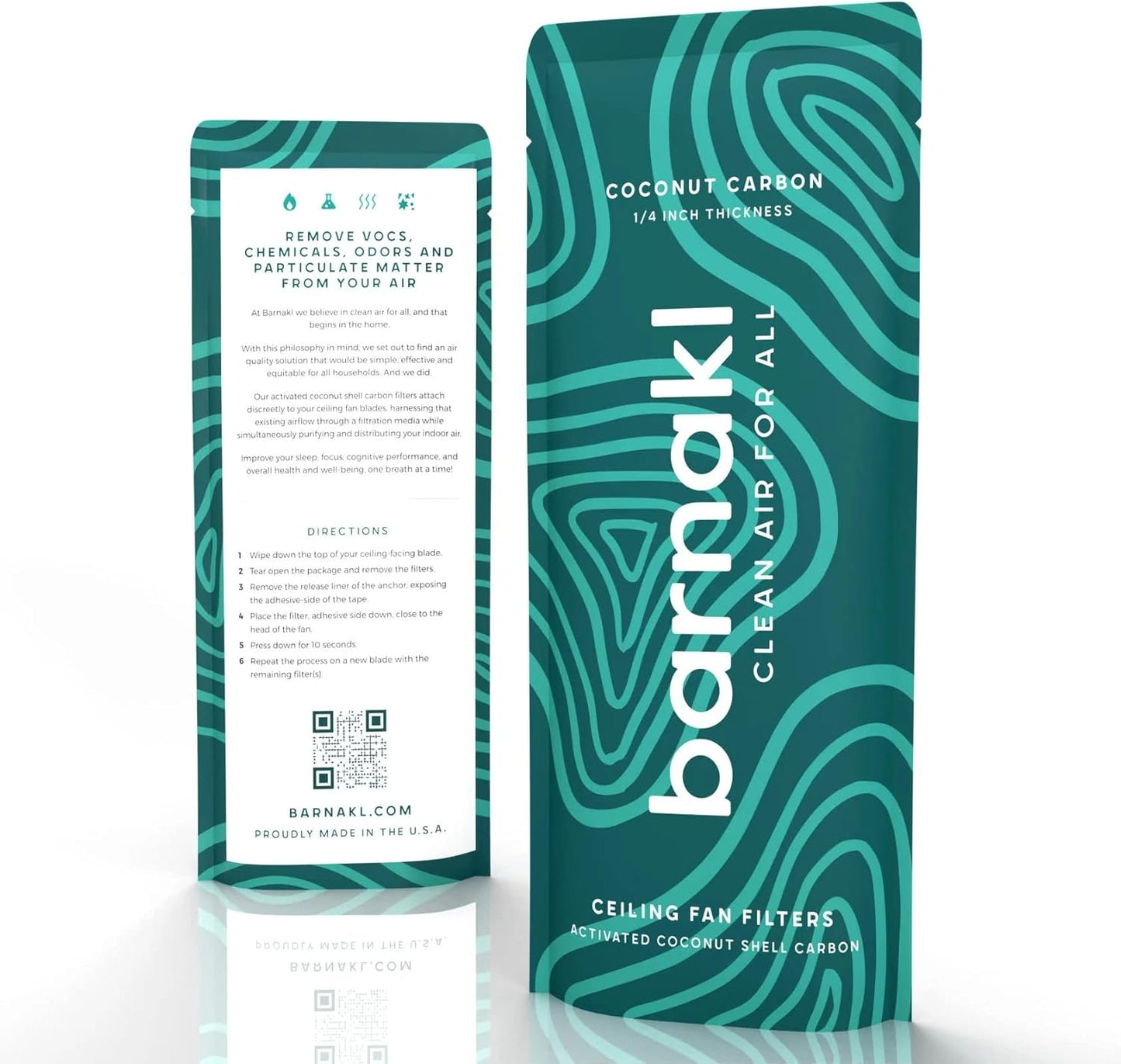 Ceiling Fan Filters | Activated Coconut Shell Carbon Ceiling Fan Blade Filters for Common Household Contaminants | Easy-Stick Universal Fit, Unscented (3-Count)