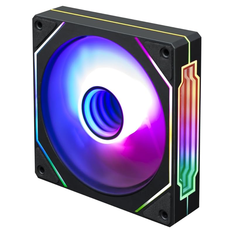 Kingwin 120mm Silent Fan for PC Cases, CPU Coolers, Mining Rigs – Quiet Computer Cooling Fan with Long Life Sleeve Bearing, High Airflow Ventilation – Black CF-012LB