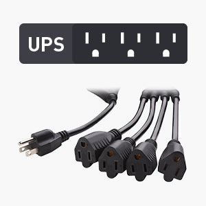 Cable Matters 2-Pack 4 Outlet Power Splitter Cord - 1.5ft, NEMA 5-15P to NEMA 5-15R Y Power Cord Splitter, 16 AWG Outlet Saver, 4 Way ExtensionCord, 1.5 Feet