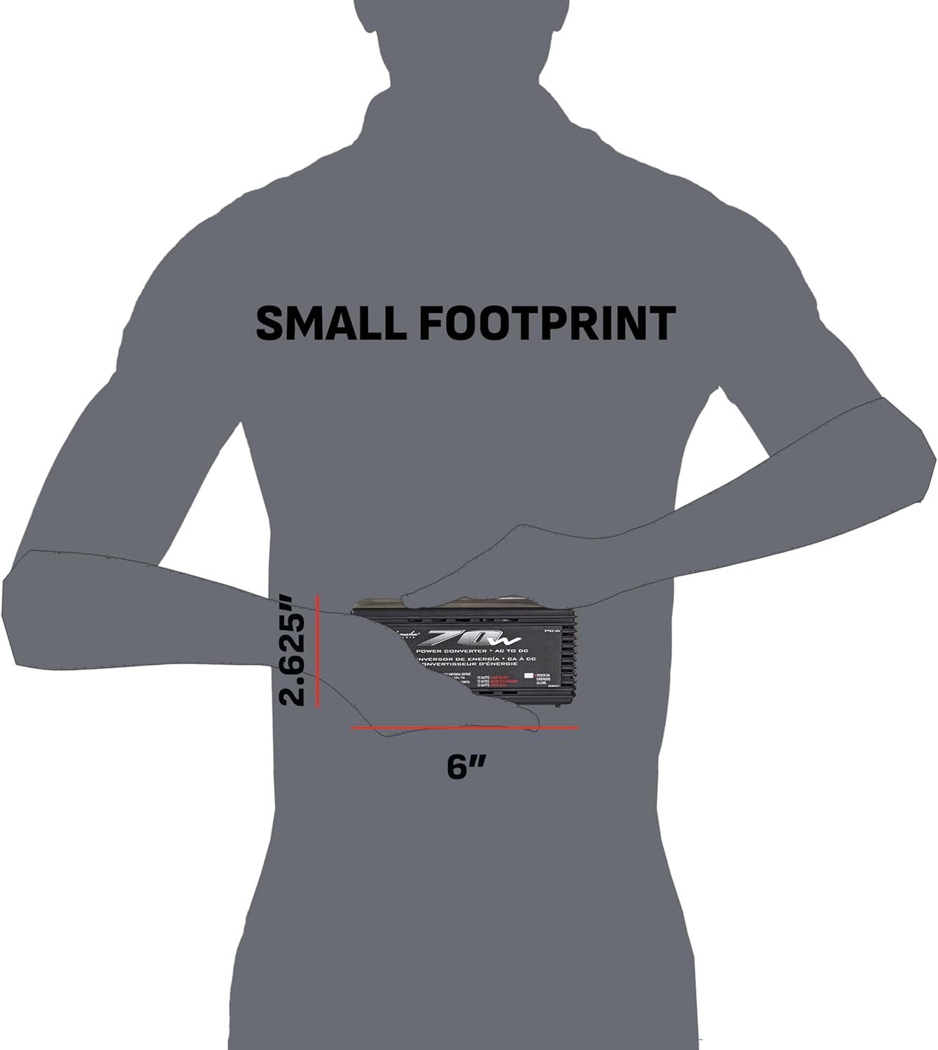Schumacher Electric AC to DC Power Converter, PC-6, 70 Continuous Watts, 140 Peak Watts, 12 Volt DC Accessory Port, Plugs into Household AC Outlets