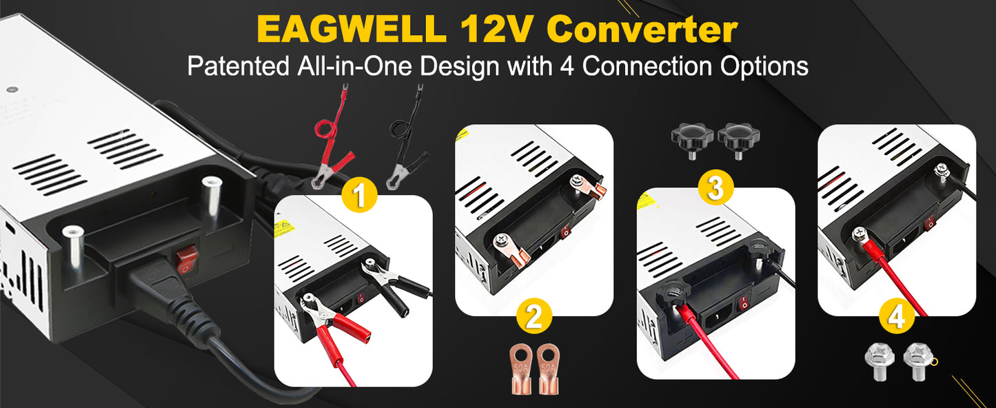 AC to DC Converter 12V Power Supply, Universal SMPS 120V AC to 12V 50A 600W DC Converter Power Supply Transformer Driver Adapter for RV,Pump,LED Strip, LCD Monitor