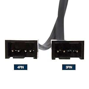 All Black Sleeved PWM Fan Splitter Cable 1 to 2 Converter, 2 Pack