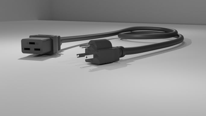 North American Power Cord Extension, NEMA 5-15P to C19, 6', 14 AWG, 15A, 125V (ZWACPFAC-06)