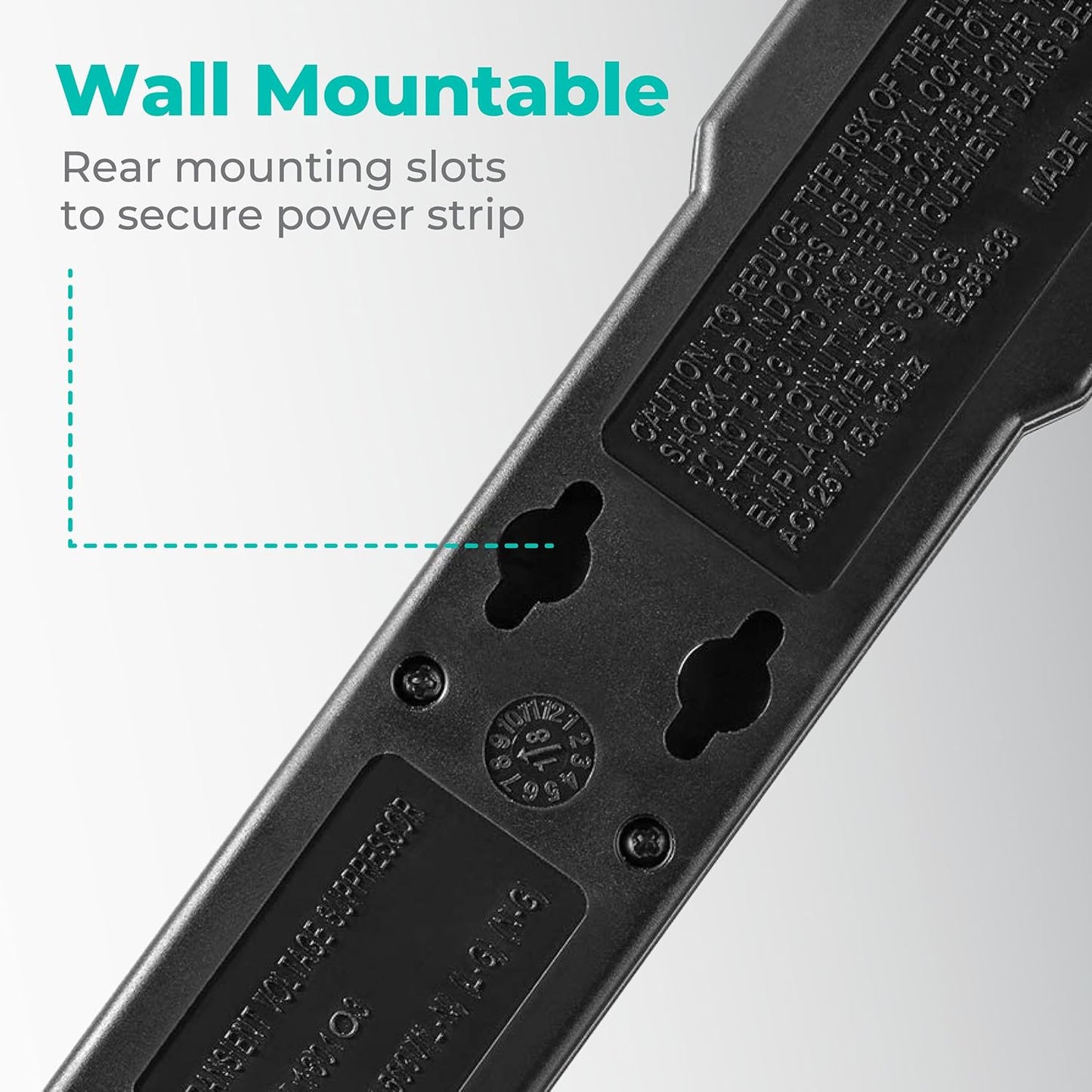 KMC 6-Outlet Surge Protector Power Strip 2-Pack, 900 Joules, 4-Foot Extension Cord, Overload Protection, Black