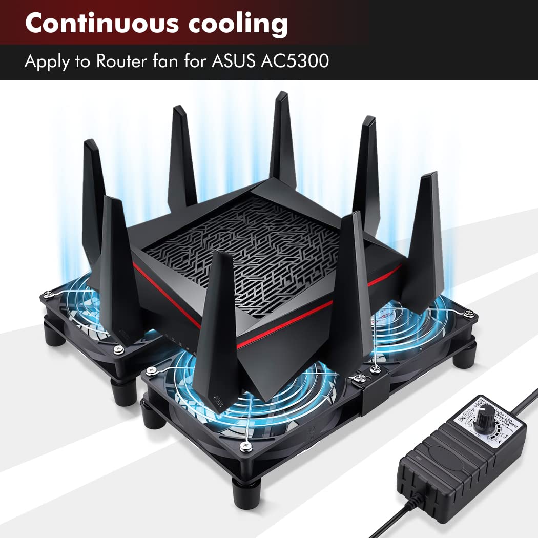 Wathai 4 x 120mm GPU Mining Rigs Server Racks Fan with 100V - 240V AC Power Variable Speed Control, Big Airflow for DIY Cooling and Ventilation AV Cabinets, TVs Routers. Audio Amplifier, Refrigerator