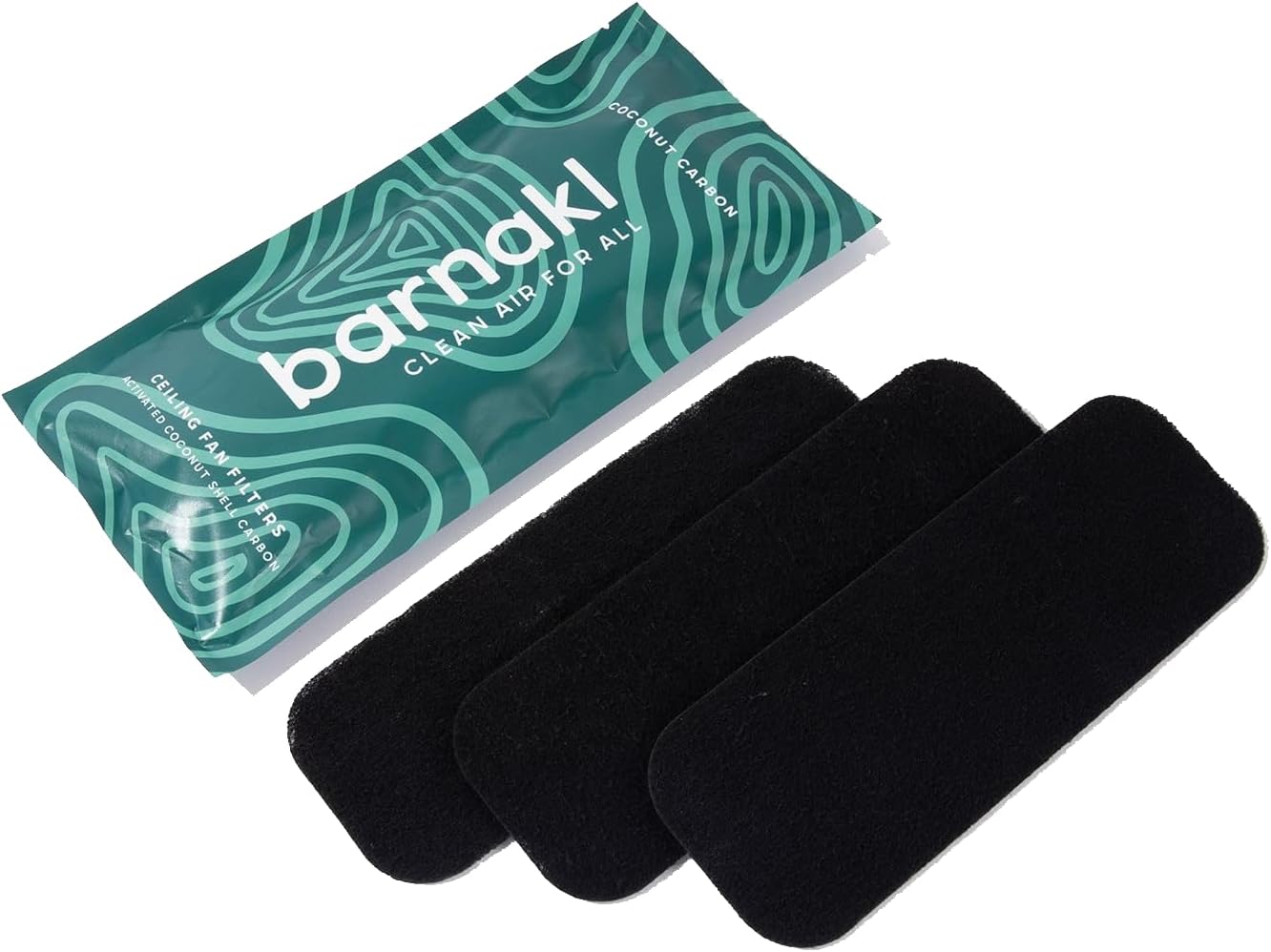 Ceiling Fan Filters | Activated Coconut Shell Carbon Ceiling Fan Blade Filters for Common Household Contaminants | Easy-Stick Universal Fit, Unscented (3-Count)