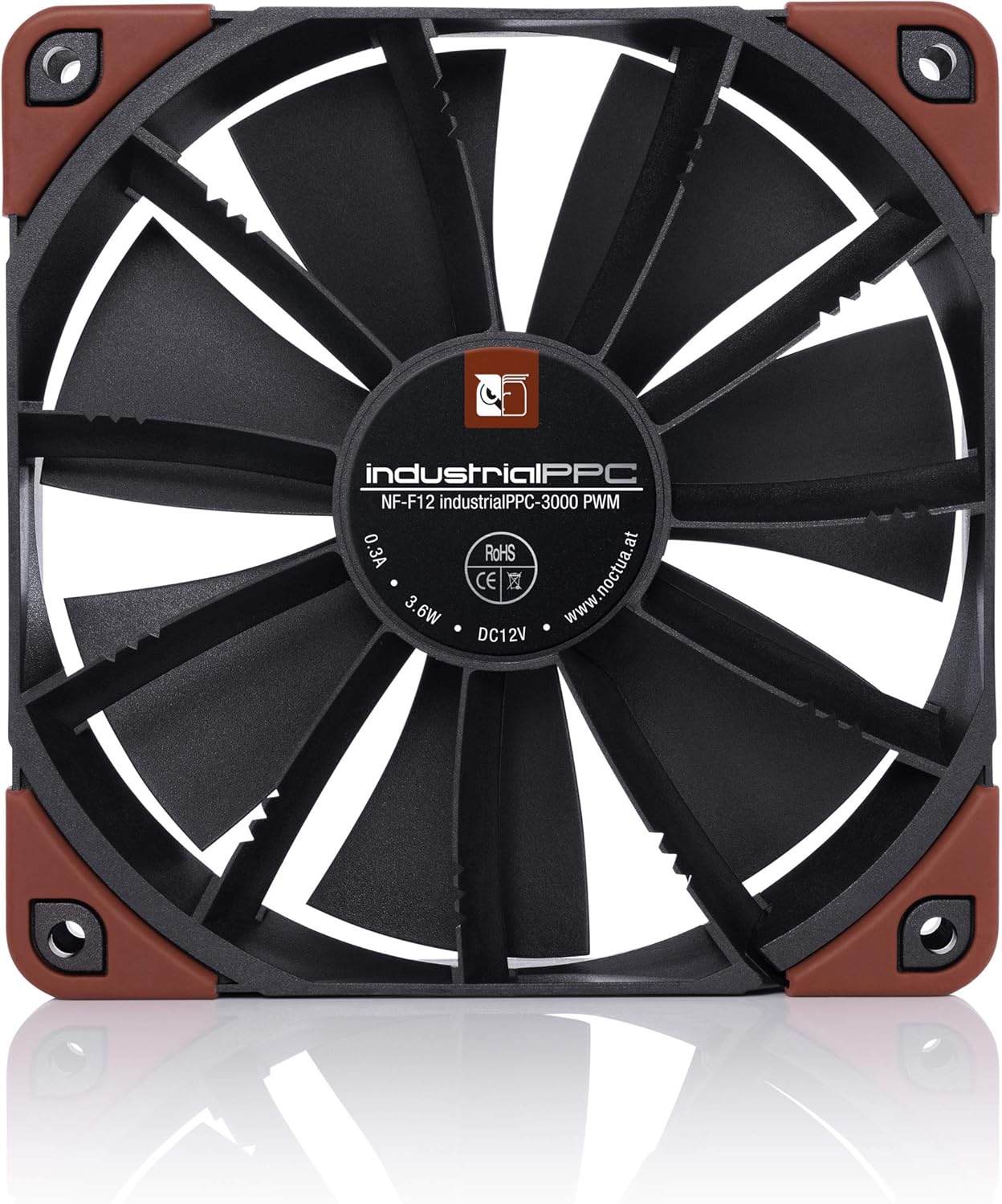 Noctua NF-F12 iPPC 3000 PWM, Heavy Duty Cooling Fan, 4-Pin, 3000 RPM (120mm, Black)