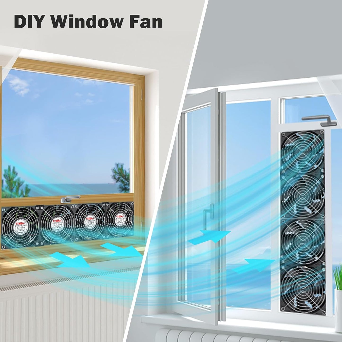 Wathai 4 x 120mm GPU Mining Rigs Server Racks Fan with 100V - 240V AC Power Variable Speed Control, Big Airflow for DIY Cooling and Ventilation AV Cabinets, TVs Routers. Audio Amplifier, Refrigerator