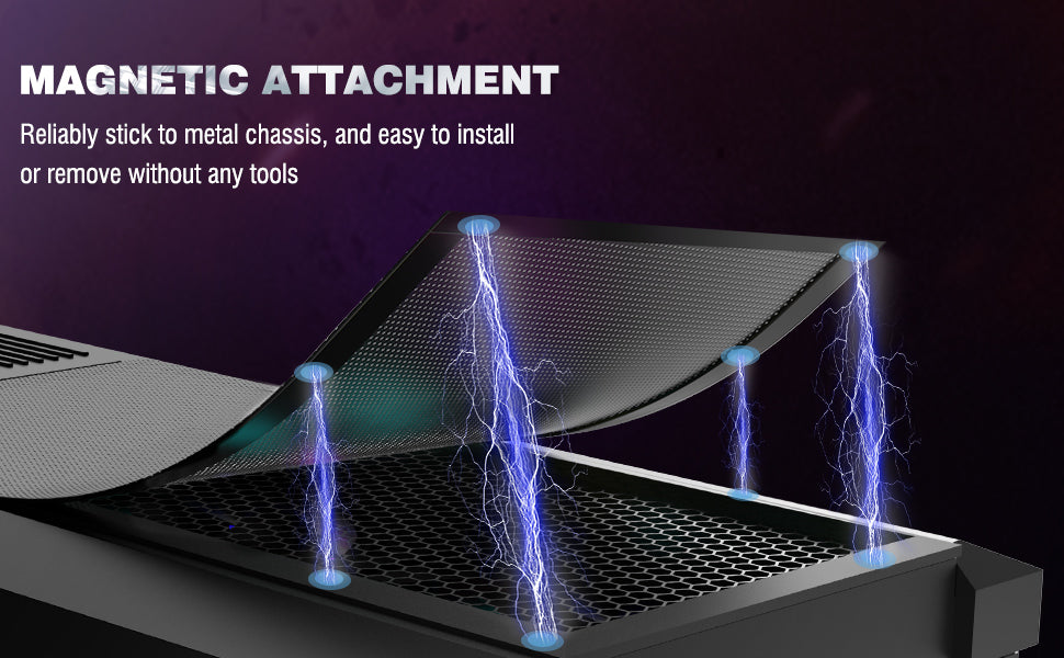 MoKo 400x300mm DIY PC Case Dust Mesh Filter, [2 Pack] PVC Dustproof Magnetic Dust Filter Cover, PC Mesh Grill with Magnetic Frame Strip Computer Cooler Fan Dust Filter for Computer PC Case, Black