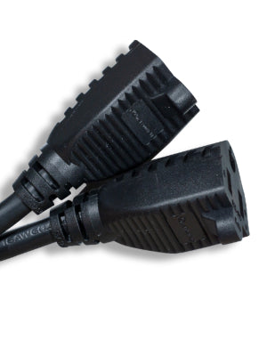 Power Cord Extension and Splitter, NEMA 5-15P to NEMA 5-15R x 2, 16 AWG, 13A, 125V (ZWACPQAG-14) Black