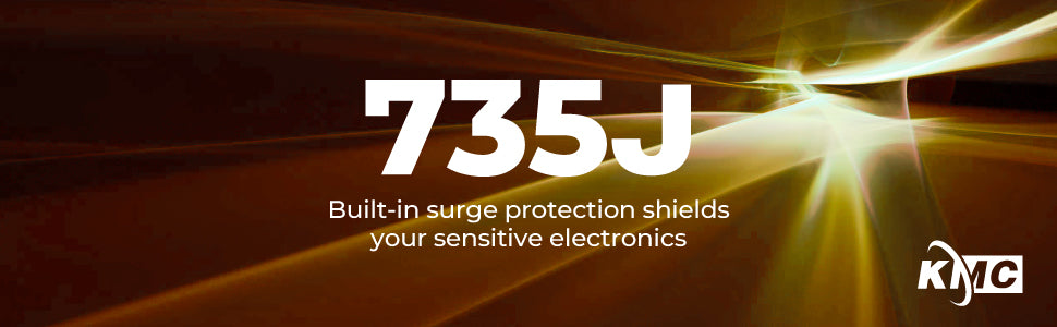 KMC 6-Outlet Surge Protector Power Strip 10-Pack, 735 Joules, Overload Protection, 2-Foot Cord