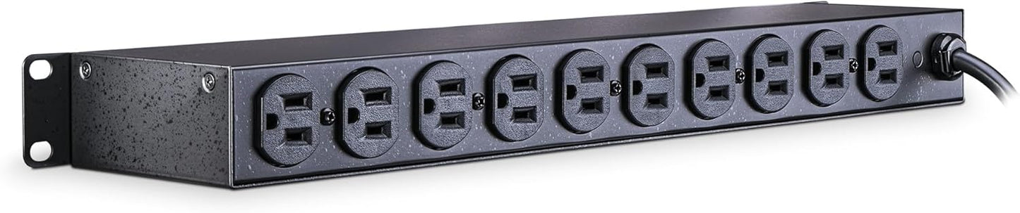 CyberPower CPS1215RM Basic PDU, 100-125V/15A, 10 Outlets, 15ft Power Cord, 1U Rackmount