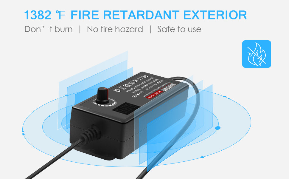 SHNITPWR 3V ~ 24V 3A 72W Power Supply Adjustable DC 3V 5V 6V 9V 12V 15V 16V 18V 19V 20V 24V Variable Universal AC/DC Adapter 100V-240V AC to DC Converter with 14 Tips 5.5x2.5mm 4.0x1.7mm 3.5x1.35mm